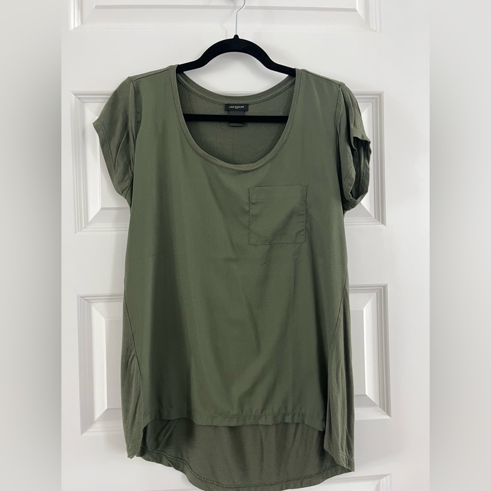 Ann Taylor Olive Green Top
